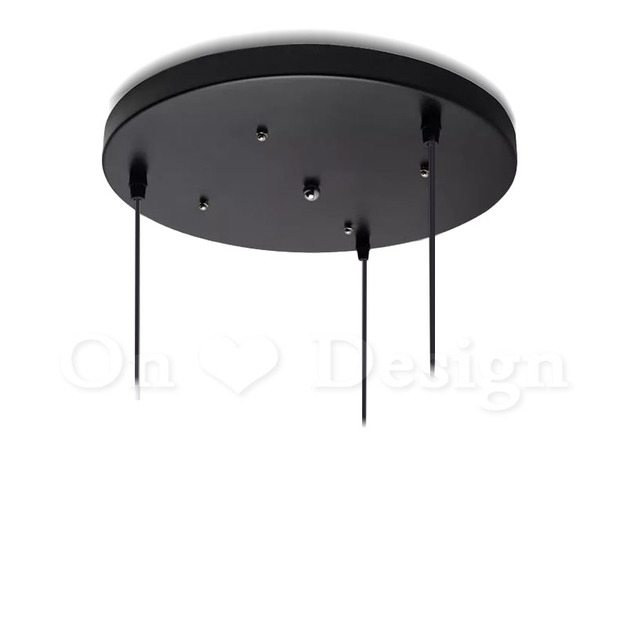 吊燈專用 三燈串聯 吸頂盤座 三孔盤 圓形 黑 40 CM 吊燈專用 三燈串聯 吸頂盤座 三孔盤 圓形 黑 40 CM