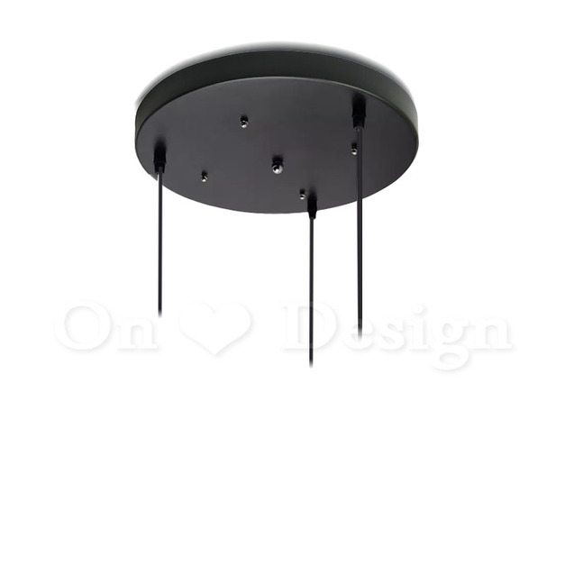 吊燈專用 三燈串聯 吸頂盤座 三孔盤 圓形 黑30 CM 吊燈專用 三燈串聯 吸頂盤座 三孔盤 圓形 黑30 CM