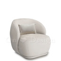 LUXURY 美式 極簡 奢華風 休閒椅 羅芙 絨布 單人 沙發-米白 (附抱枕) LUXURY 美式 極簡 奢華風 休閒椅 羅芙 絨布 單人 沙發-米白 (附抱枕)