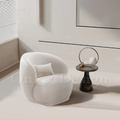 LUXURY 美式 極簡 奢華風 休閒椅 羅芙 絨布 單人 沙發-米白 (附抱枕)_1 LUXURY 美式 極簡 奢華風 休閒椅 羅芙 絨布 單人 沙發-米白 (附抱枕)_1