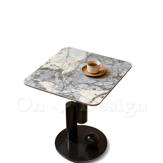 美式 客廳 咖啡桌 茶几 大理石紋 岩板 音符 鍍鈦 布雷西亞藍 方形邊几-50CM 美式 客廳 咖啡桌 茶几 大理石紋 岩板 音符 鍍鈦 布雷西亞藍 方形邊几-50CM
