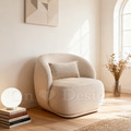 LUXURY 美式 極簡 奢華風 休閒椅 羅芙 絨布 單人 沙發-米白 (附抱枕)_1 LUXURY 美式 極簡 奢華風 休閒椅 羅芙 絨布 單人 沙發-米白 (附抱枕)_1