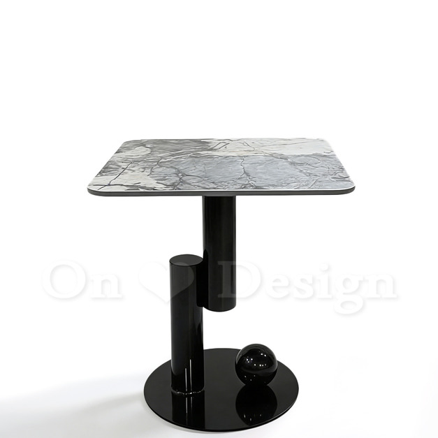 現貨🔥美式 客廳 咖啡桌 茶几 大理石紋 岩板 音符 鍍鈦 布雷西亞藍 方形邊几-50CM 現貨🔥美式 客廳 咖啡桌 茶几 大理石紋 岩板 音符 鍍鈦 布雷西亞藍 方形邊几-50CM