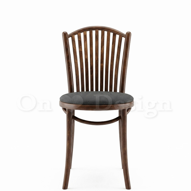 歐洲進口品牌 POLISH FAMEG Furniture 設計款 A-0246 彎木無扶手餐椅 - 胡桃色 椅墊版