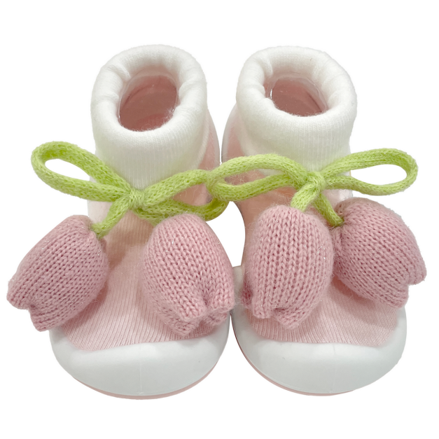 韓國 Ggomoosin 學步襪鞋 -  粉嫩鬱金香 韓國 Ggomoosin 學步襪鞋 -  粉嫩鬱金香