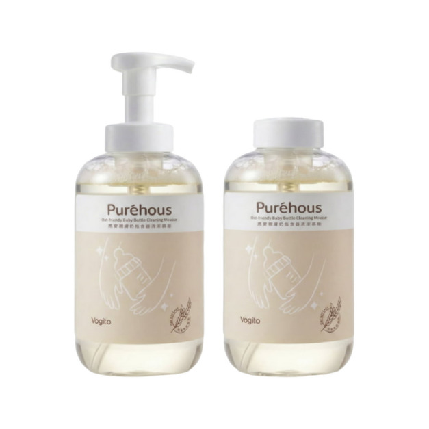 台灣Vogito Puréhous 燕麥親膚奶瓶食器清慕斯 500ml兩入組(正貨+補充) 台灣Vogito Puréhous 燕麥親膚奶瓶食器清慕斯 500ml兩入組(正貨+補充)