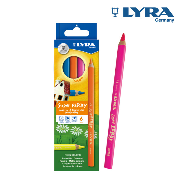【德國LYRA】三角霓虹彩色鉛筆(6色) 【德國LYRA】三角霓虹彩色鉛筆(6色)