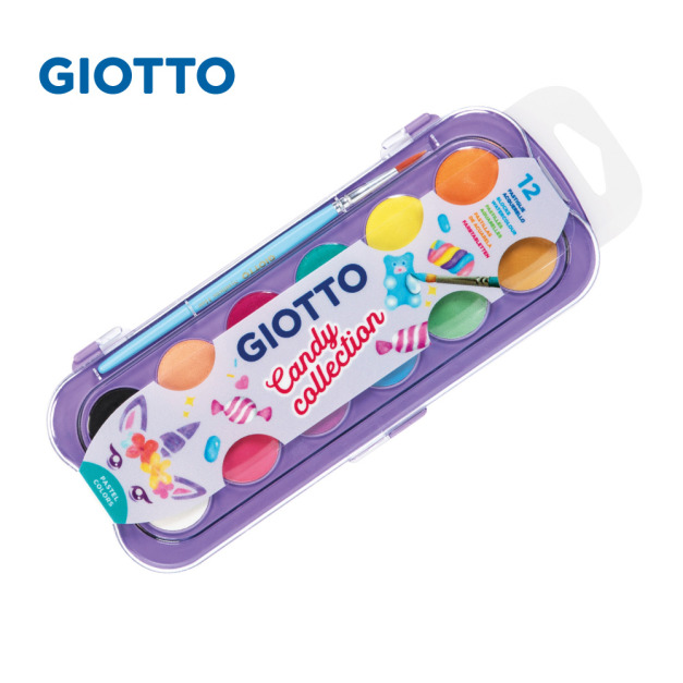 【義大利 GIOTTO】糖果系水彩粉餅12色 【義大利 GIOTTO】糖果系水彩粉餅12色