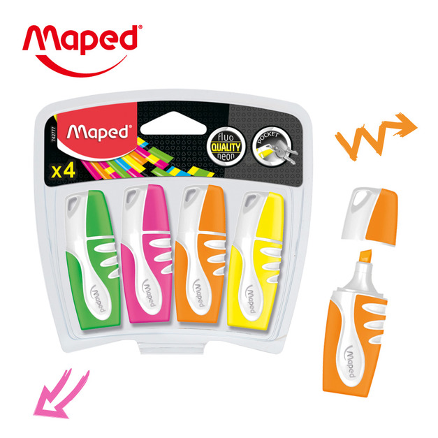 【法國Maped】Mini隨身螢光筆4色組