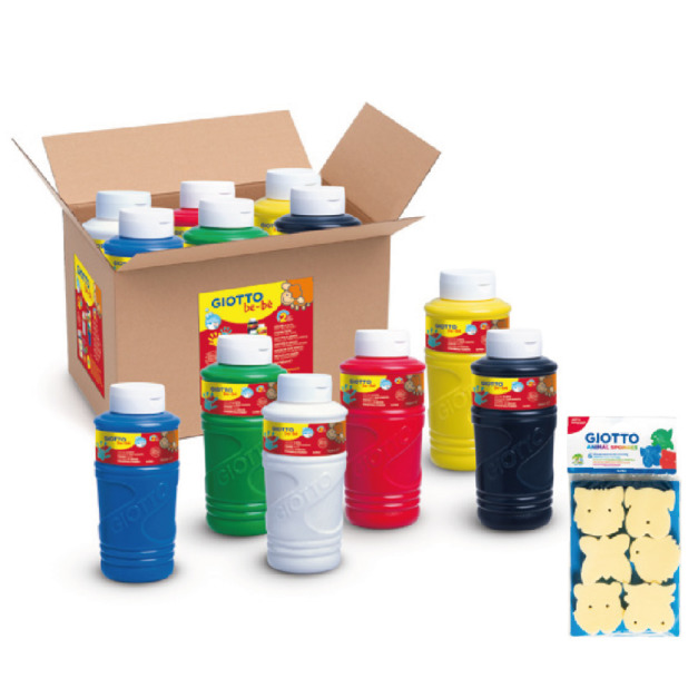 【義大利 GIOTTO】幼兒安全手指膏750ml(原色6瓶) 【義大利 GIOTTO】幼兒安全手指膏750ml(原色6瓶)