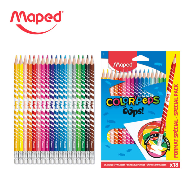 【法國Maped】可擦除彩色鉛筆18色