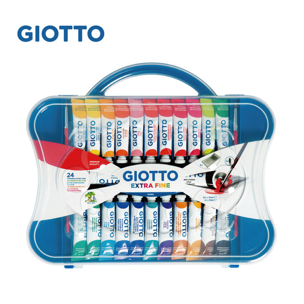 【義大利 GIOTTO】高品質不透明水彩12ml(24色) 加贈單色5支(顏色隨機)