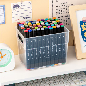 【童趣嚴選】方形附手柄透明筆筒 【童趣嚴選】方形附手柄透明筆筒