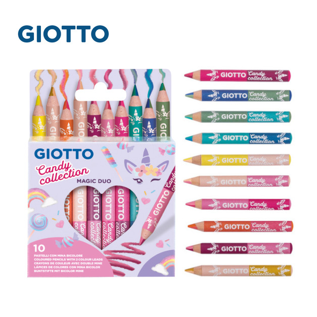 【義大利 GIOTTO】糖果系魔法雙色彩色鉛筆(10入)