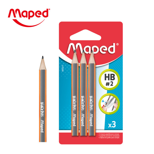【法國Maped】圓規專用短三角鉛筆(3入/組)