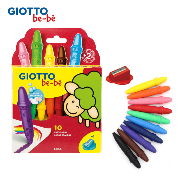 【義大利 GIOTTO】 寶寶不沾手胖蠟筆10色