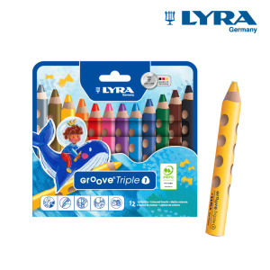 【德國LYRA】GROOVE(3合1)胖胖三角洞洞蠟筆(12色) 【德國LYRA】GROOVE(3合1)胖胖三角洞洞蠟筆(12色)