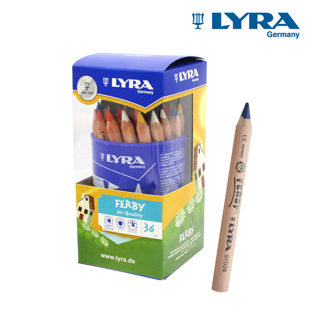 【德國LYRA】三角原木色鉛筆(12cm)36支
