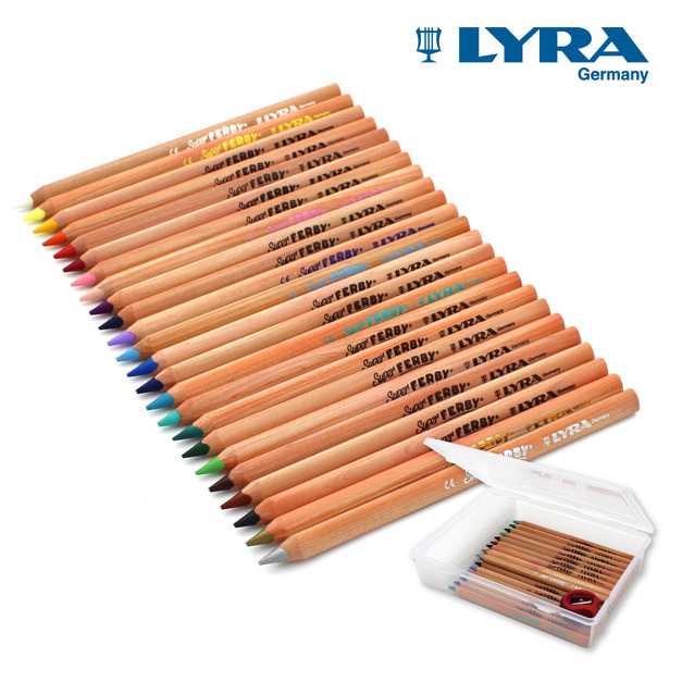 【德國LYRA】三角原木色鉛筆(17.5cm)24色(贈收納盒+筆削)