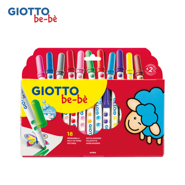【義大利 GIOTTO】可洗式寶寶彩色筆(18色) 【義大利 GIOTTO】可洗式寶寶彩色筆(18色)