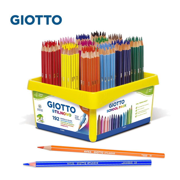 【義大利 GIOTTO】STILNOVO 學用六角彩色鉛筆(校園192支)附分色筆座