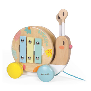 【法國Janod】寶寶異想世界-蝸牛敲擊拉車 【法國Janod】寶寶異想世界-蝸牛敲擊拉車
