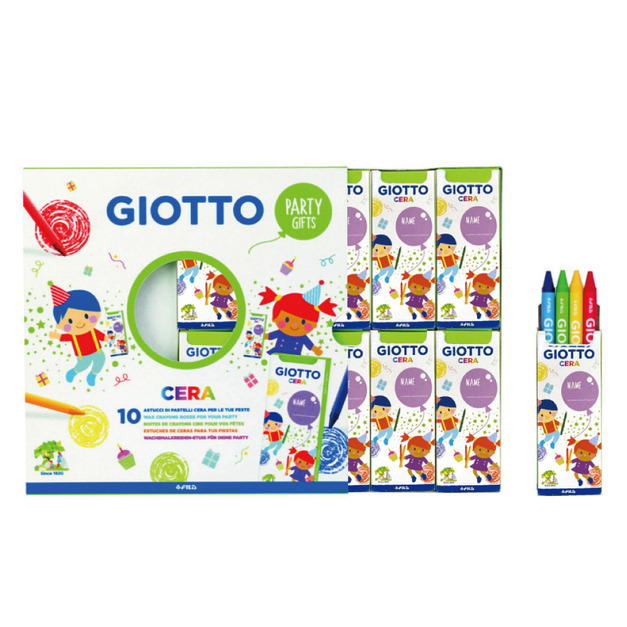 【義大利 GIOTTO】派對禮物分享盒(10入)-好清洗蠟筆