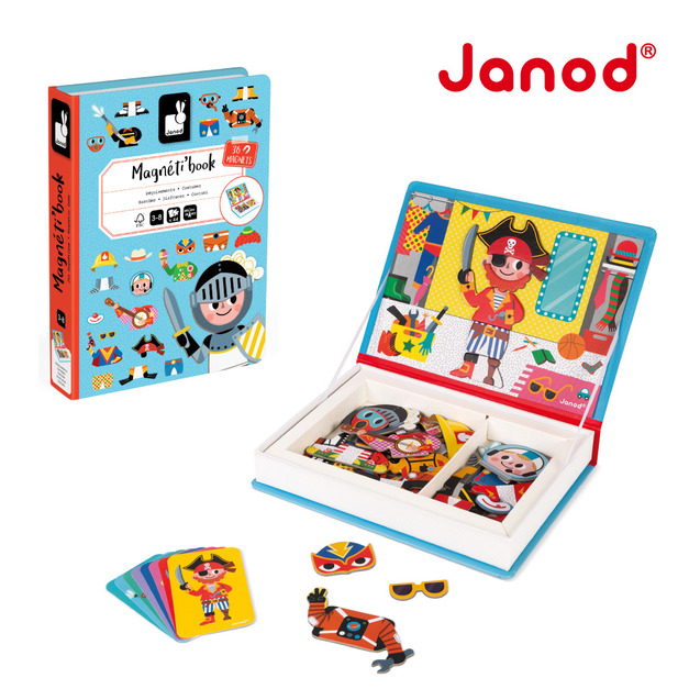【法國Janod】磁鐵遊戲書-男孩變裝秀
