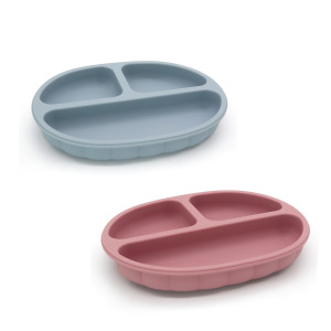 【童趣嚴選】寶寶矽膠吸盤式餐盤(兩色可選) 【童趣嚴選】寶寶矽膠吸盤式餐盤(兩色可選)