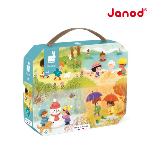 ★福利品【法國Janod】厚片拼圖-四季 36pcs ★福利品【法國Janod】厚片拼圖-四季 36pcs