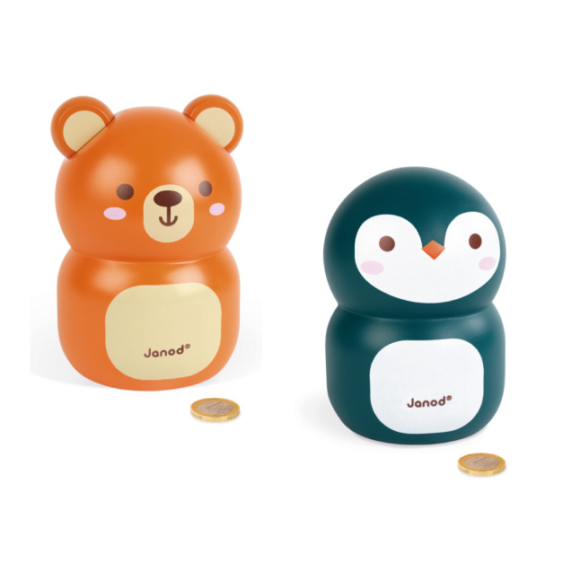 ★絕版品出清【法國Janod】童趣生活-小熊/小企鵝 存錢筒 ★絕版品出清【法國Janod】童趣生活-小熊/小企鵝 存錢筒
