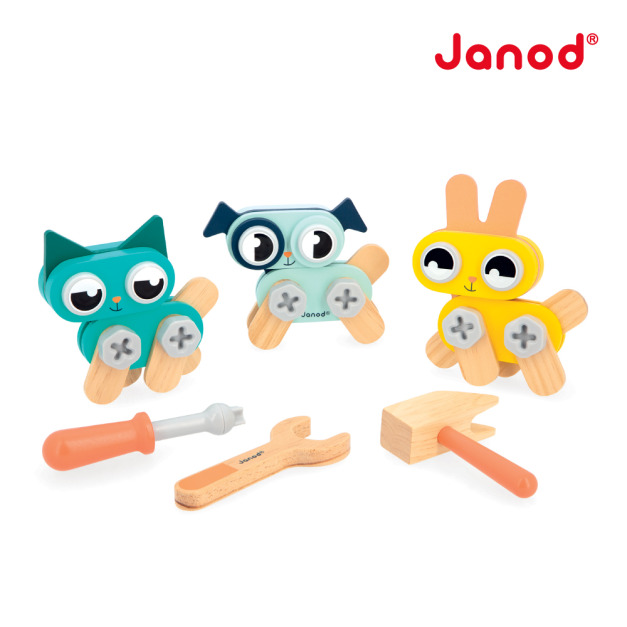 ★福利品【法國Janod】小木匠創意玩-寵物總匯 ★福利品【法國Janod】小木匠創意玩-寵物總匯
