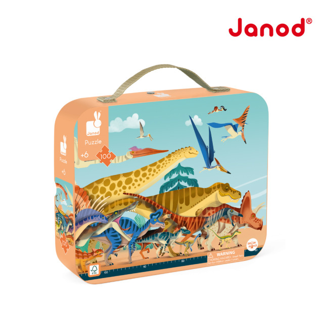 2026QQmei【法國Janod】厚片拼圖-恐龍時代100片 2026QQmei【法國Janod】厚片拼圖-恐龍時代100片