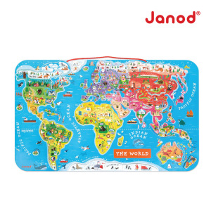 【法國Janod】磁性木質拼圖-世界地圖(英文版) 【法國Janod】磁性木質拼圖-世界地圖(英文版)