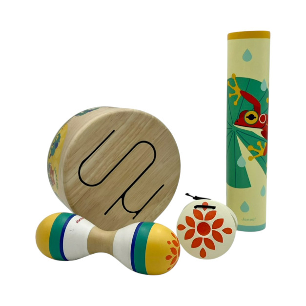 ★福利品【法國Janod】叢林樂器四件組(國外原廠未進貨樣品) ★福利品【法國Janod】叢林樂器四件組(國外原廠未進貨樣品)