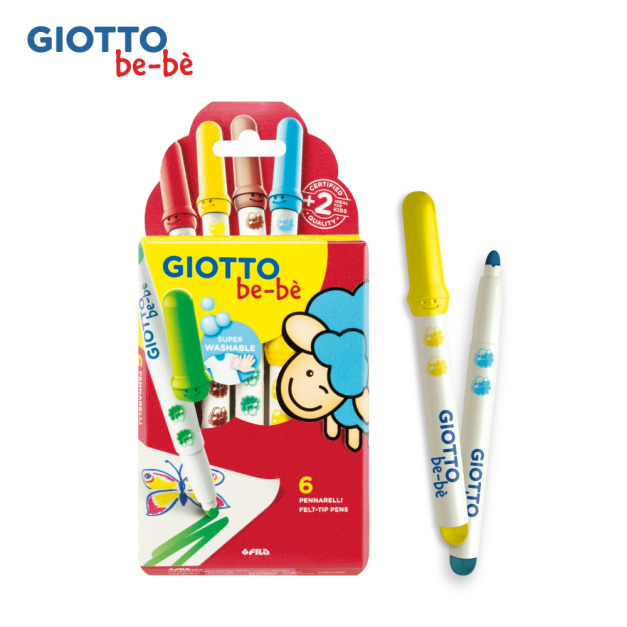 【義大利 GIOTTO】可洗式寶寶彩色筆(6色) 【義大利 GIOTTO】可洗式寶寶彩色筆(6色)
