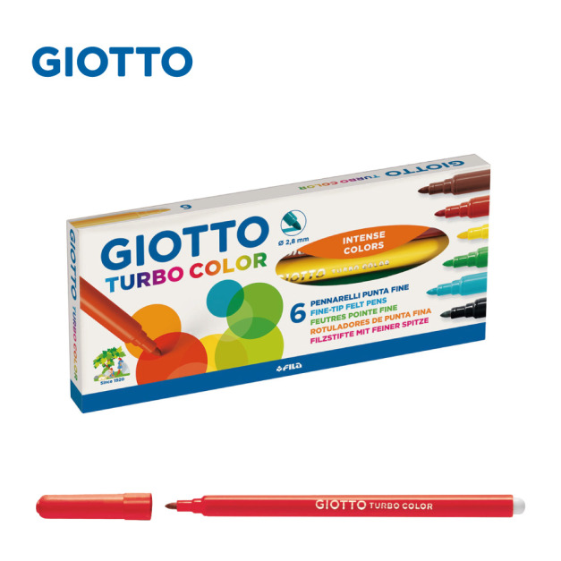 【義大利 GIOTTO】可洗式兒童隨身彩色筆(細6色) 【義大利 GIOTTO】可洗式兒童隨身彩色筆(細6色)