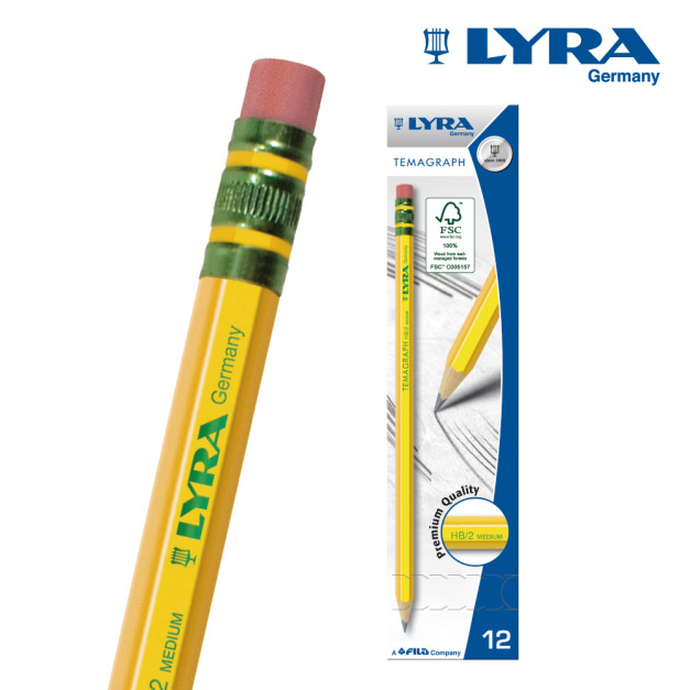 【德國LYRA】百年經典(附橡擦)黃桿鉛筆HB(12入) 【德國LYRA】百年經典(附橡擦)黃桿鉛筆HB(12入)