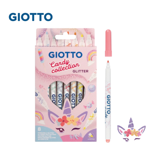 【義大利 GIOTTO】糖果系閃亮彩色筆(8色) 【義大利 GIOTTO】糖果系閃亮彩色筆(8色)
