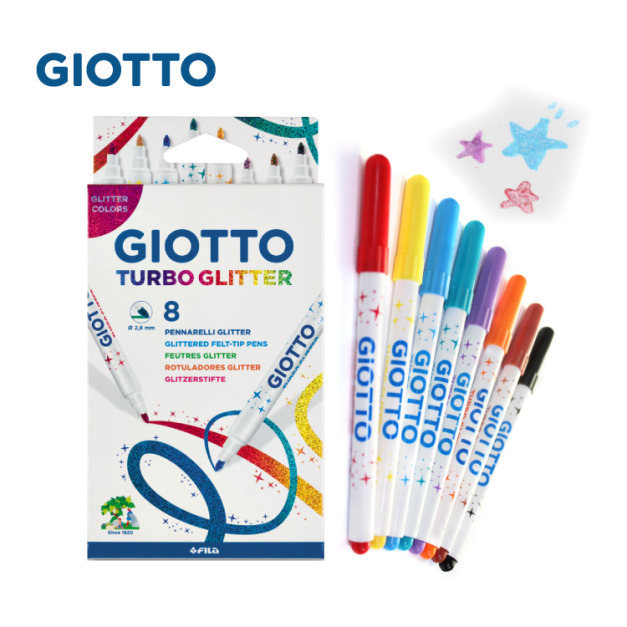 【義大利 GIOTTO】閃亮彩繪筆(8色) 【義大利 GIOTTO】閃亮彩繪筆(8色)