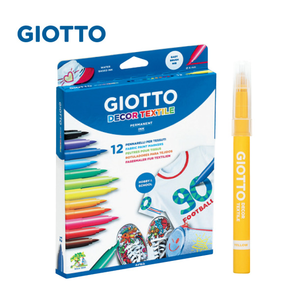 ★福利品【義大利 GIOTTO】衣物彩繪筆(12色)(盒損) ★福利品【義大利 GIOTTO】衣物彩繪筆(12色)(盒損)
