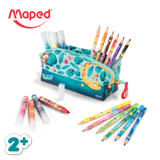 2026QQmei【法國Maped】兒童繪畫筆袋組_叢林款 2026QQmei【法國Maped】兒童繪畫筆袋組_叢林款