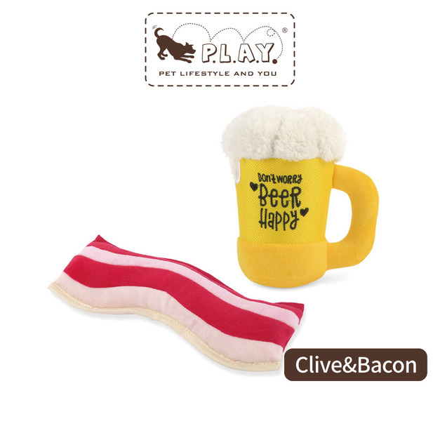 【P.L.A.Y. x Clive & Bacon】培根/啤酒 寵物陪伴、抗憂鬱玩具