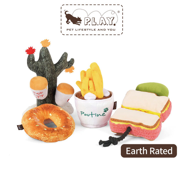 【P.L.A.Y. x Earth Rated 蒙特婁美食】4件組 寵物陪伴、抗憂鬱玩具