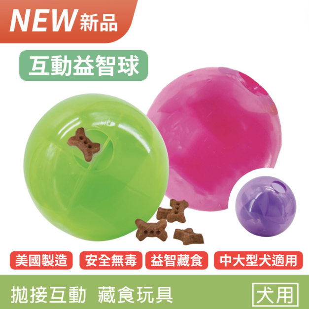 【寵物益智藏食玩具】Planet Dog 互動益智球(4色)