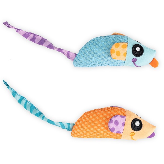 【貓草潔牙鼠-2入】Catnip Chew Mice Mlt 貓草潔牙啃咬玩具(貓咪適用)
