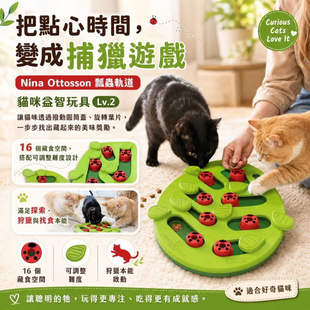 Nina Ottosson 趣味貓瓢蟲軌道 LV2|貓咪益智藏食玩具 Nina Ottosson 趣味貓瓢蟲軌道 LV2|貓咪益智藏食玩具