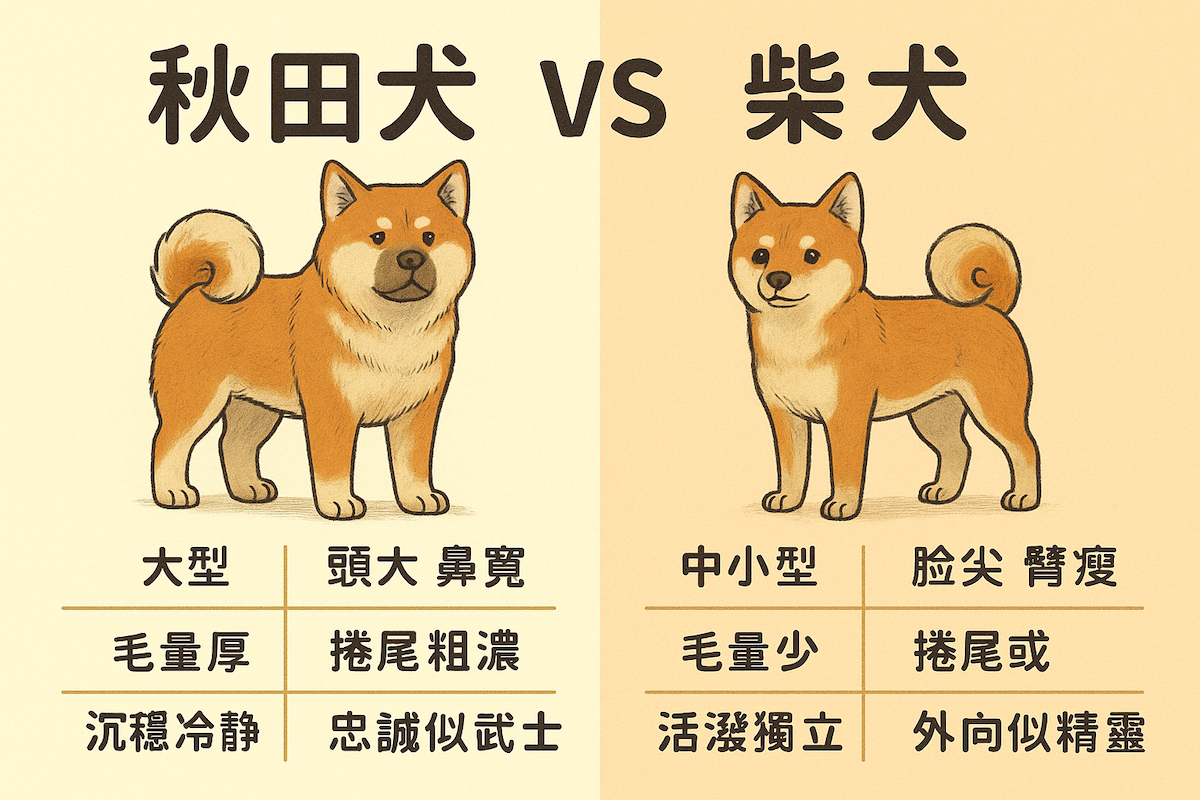 秋田犬與柴犬比較