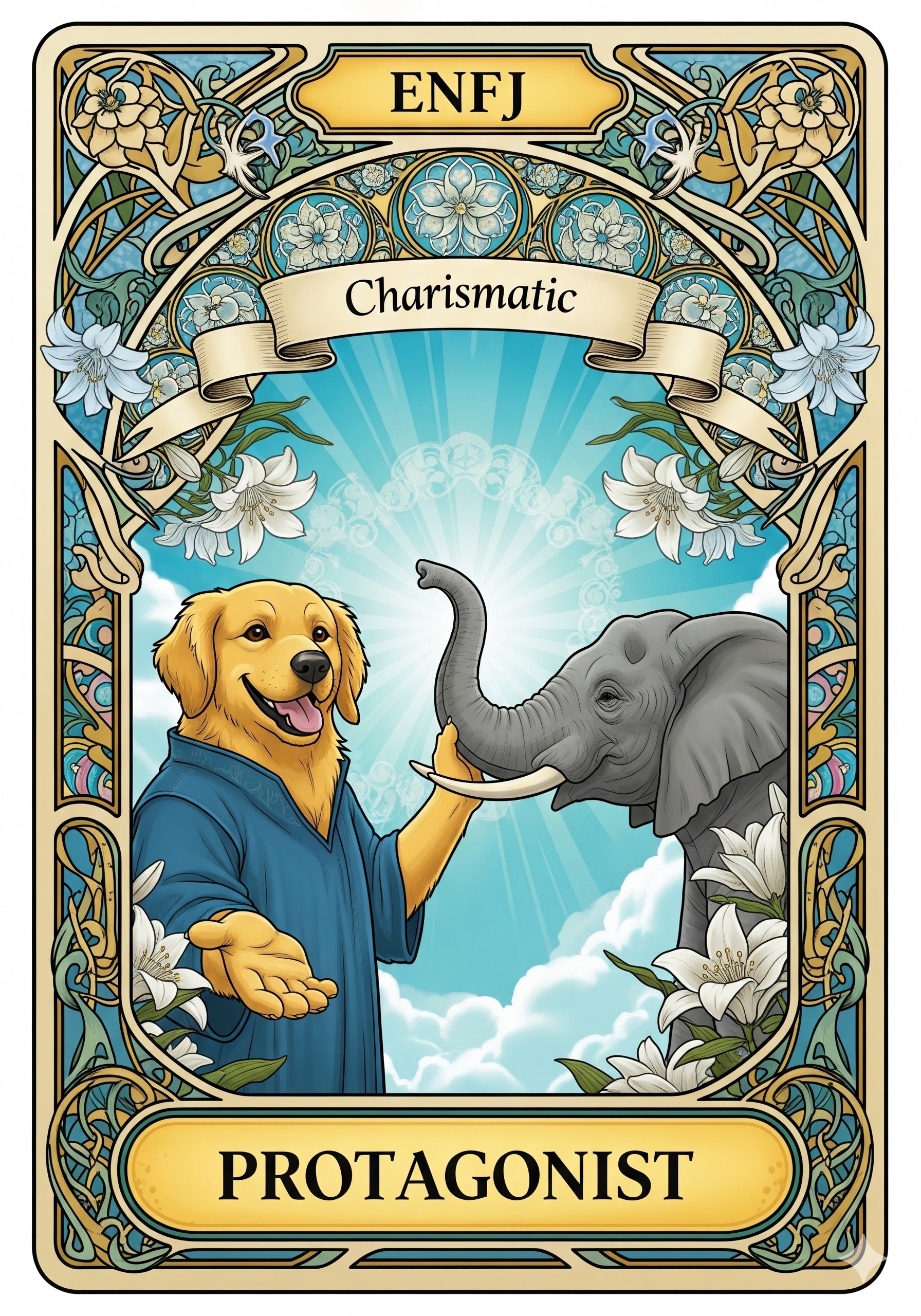 ENFJ 動物原型:黃金獵犬+大象