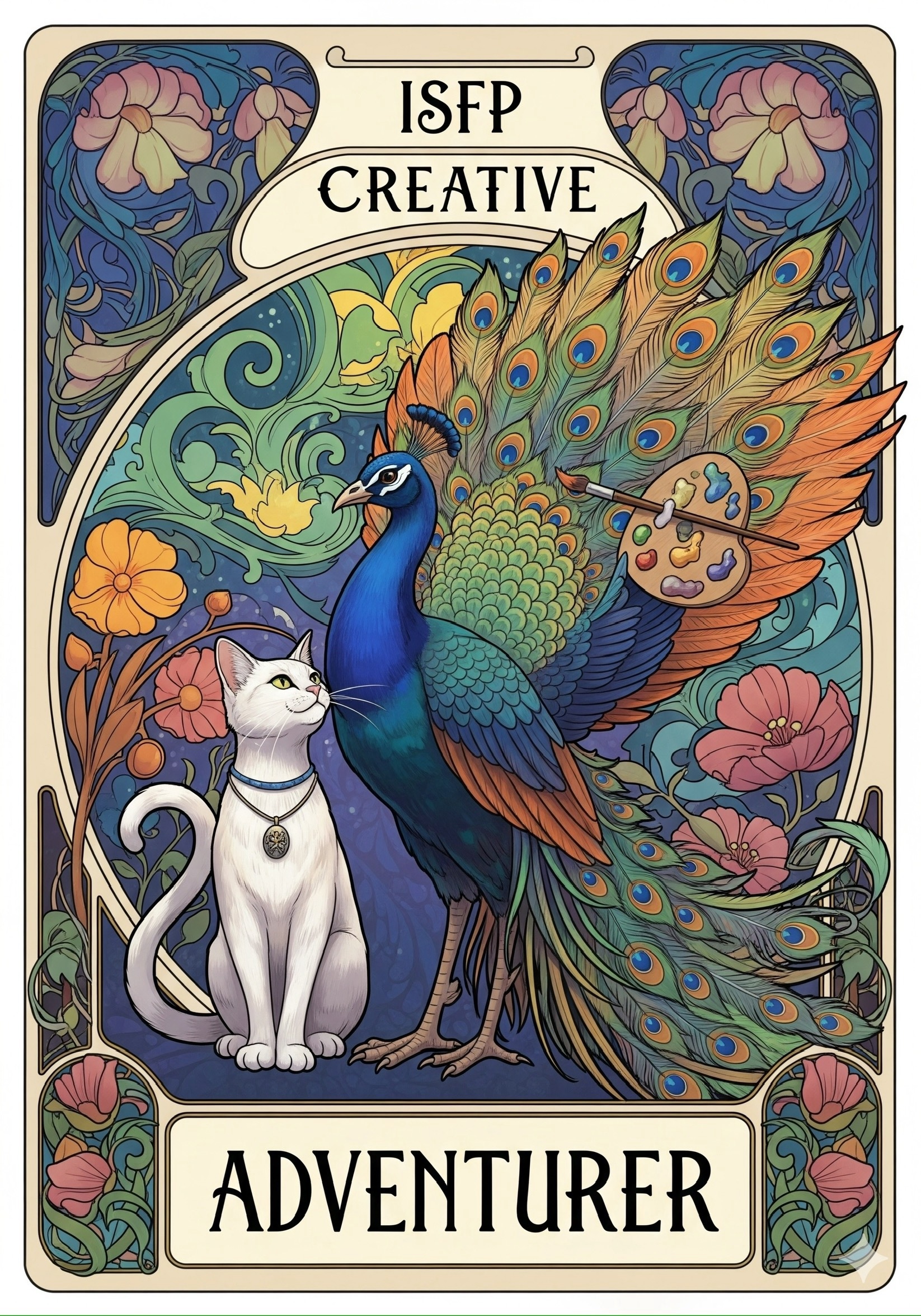 ISFP 動物原型:孔雀+貓